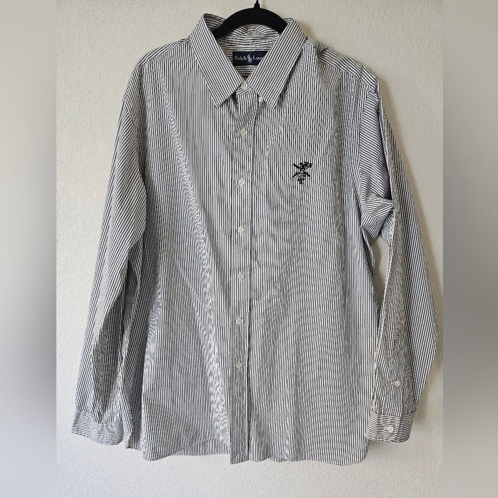 Ralph Lauren Black and White Striped Shirt